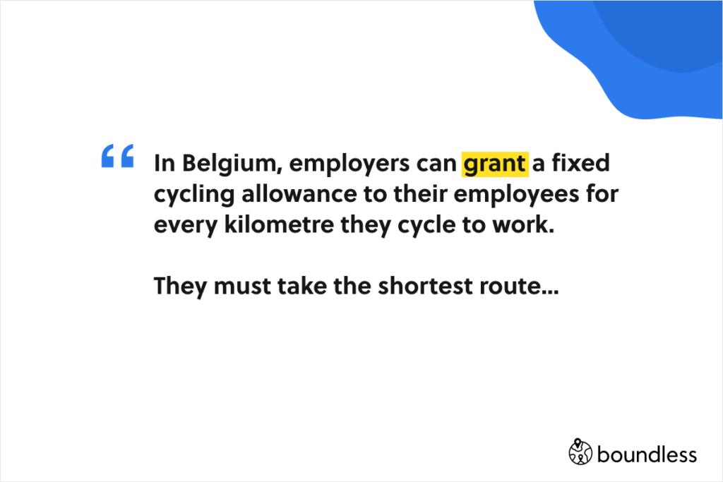 cycling allowances in Belgium