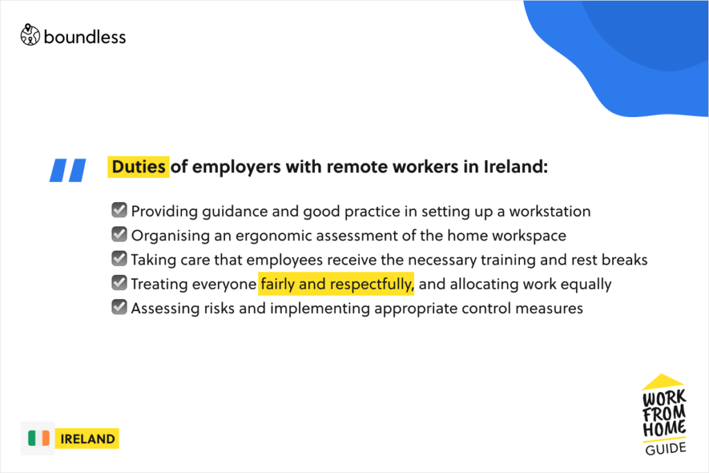 remote employer duties in Ireland