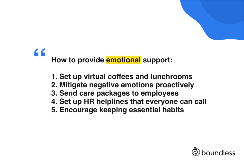 how to provide emotional support to remote employees