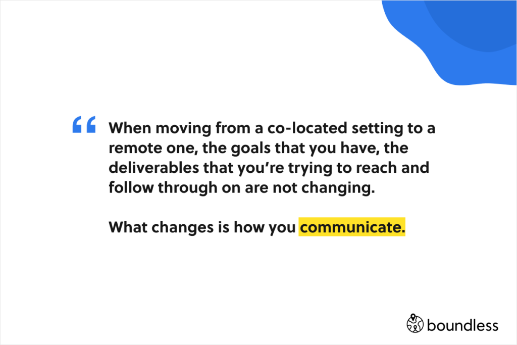 the only thing that changes when you move to remote work is how you communicate