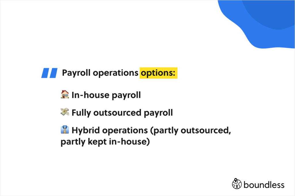 payroll operations options