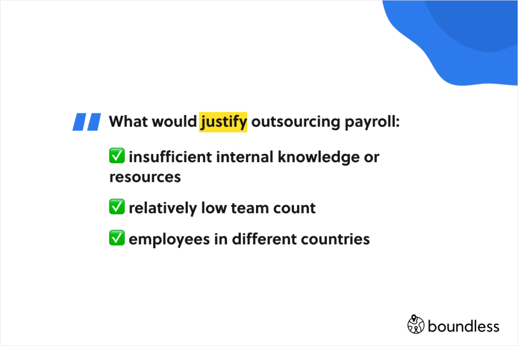 justify outsourcing payroll