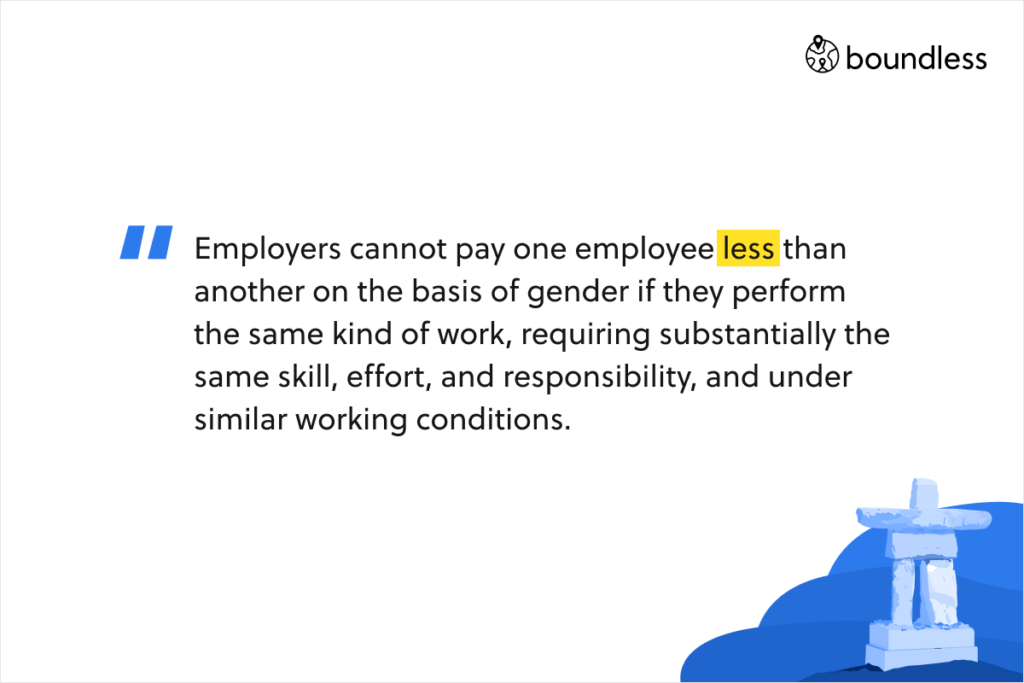 Employers cannot pay one employee less than another on the basis of gender if they perform the same kind of work, requiring substantially the same skill, effort, and responsibility, and under similar working conditions.