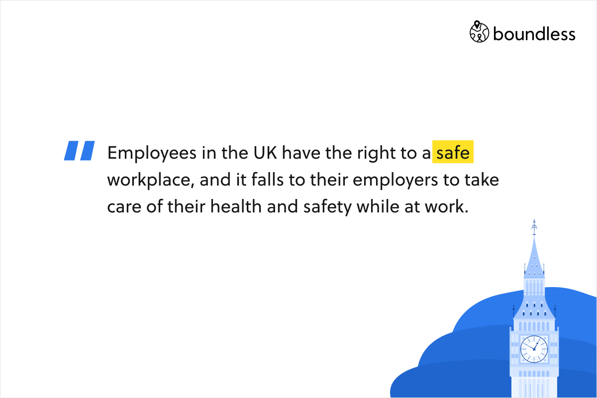 Employees in the UK have the right to a safe workplace, and it falls to their employers to take care of their health and safety while at work.