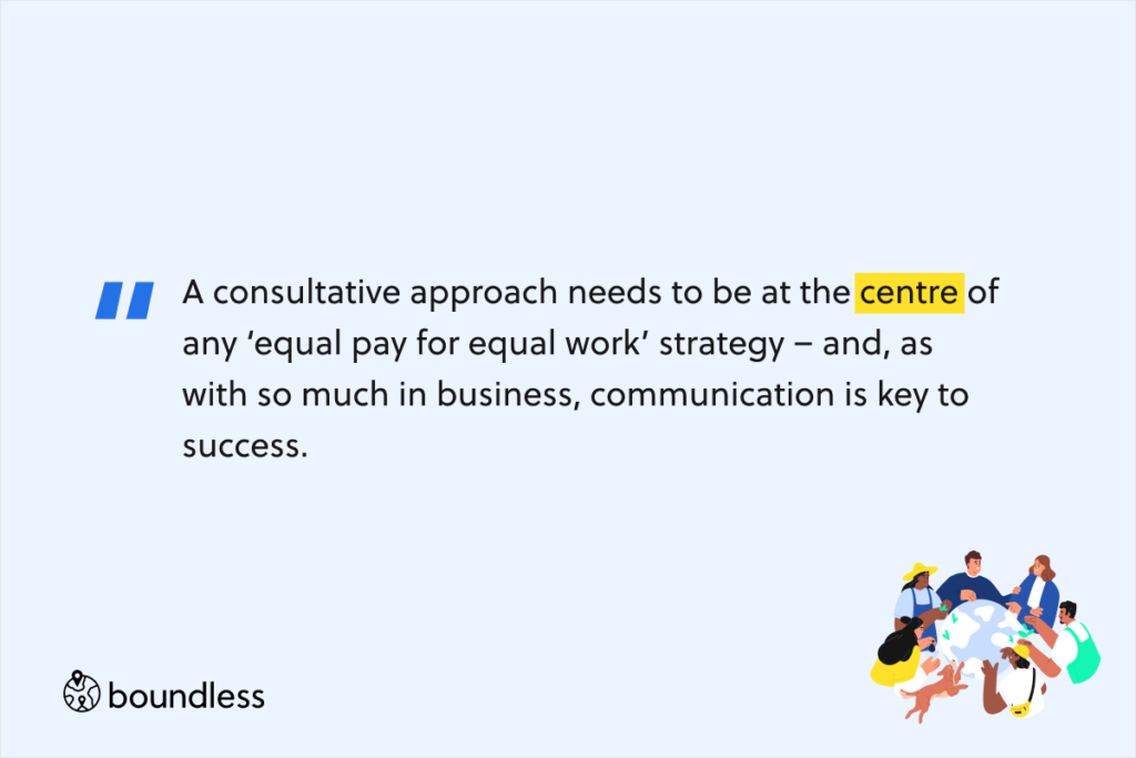 A consultative approach needs to be at the centre of any ‘equal pay for equal work’ strategy – and, as with so much in business, communication is key to success.