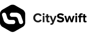 black and white city swift logo