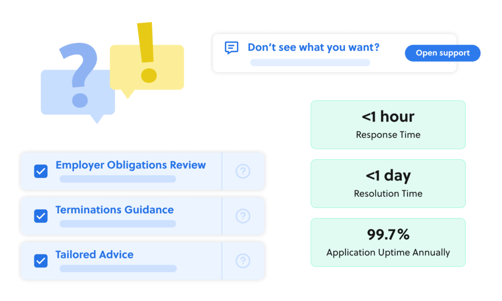 Illustration and product visual elements showing the support stats that Boundless offers